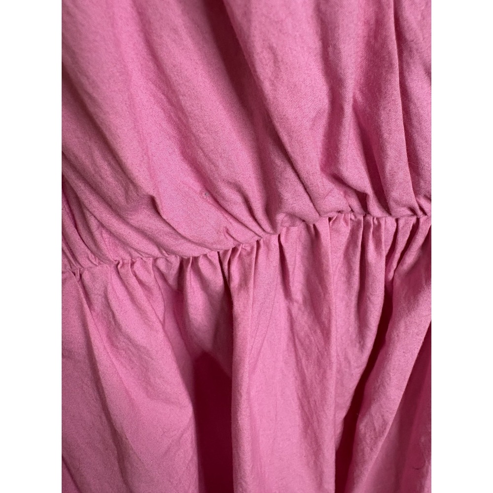 ARIAS NY Size 6 Pink Midi Dress Puff Sleeves‎ Gathered V Neck $795 Shower Baby - Picture 7 of 12